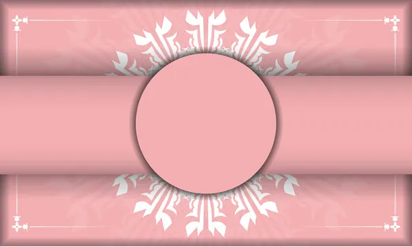 Банер Розовый Белым Цветом Местом Логотипа — стоковый вектор