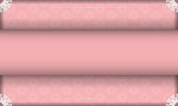 Roze Banner Met Luxe Wit Ornament Voor Design Onder Logo — Stockvector