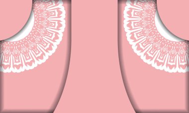 Metnin altındaki tasarım için soyut beyaz desenli pembe arkaplan