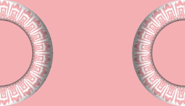 Hint beyaz süslemeleri ile pembe arkaplan ve metin için boşluk