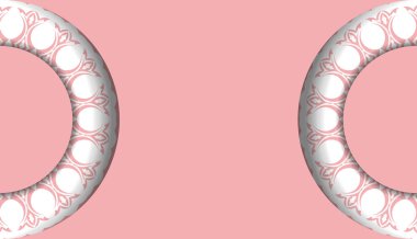 Lüks beyaz desenli pembe arkaplan ve logonuz için boşluk