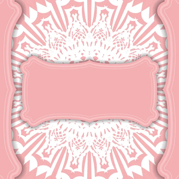 Mandala beyaz desenli pembe arkaplan ve metnin altına yerleştir