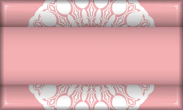 Růžové Pozadí Vintage Bílým Vzorem Prostor Logo — Stockový vektor