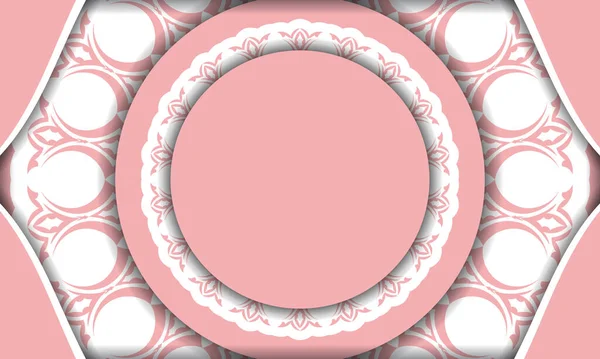 Fond Rose Avec Motif Blanc Vintage Pour Conception Logo — Image vectorielle