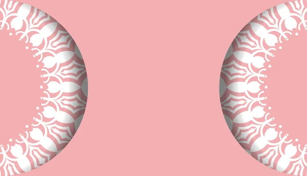 Pink Background Greek White Ornaments Logo Design — Stock Vector
