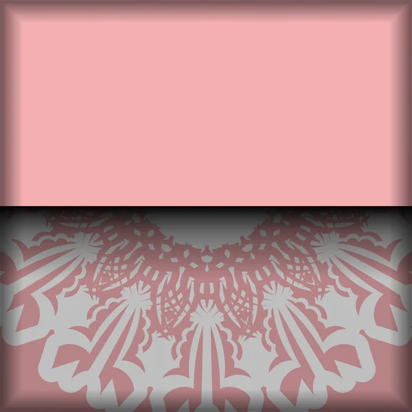 Приветствие Розовый Винтажным Белым Узором Вашего Дизайна — стоковый вектор