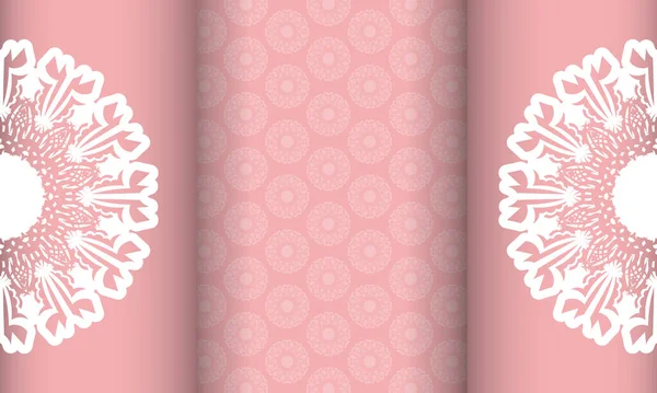 Pinkfarbener Hintergrund Mit Vintage Ornamenten Und Platz Für Ihr Logo — Stockvektor