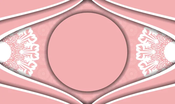 ロゴやテキストのための豪華な白いパターンとスペースとピンクの背景 — ストックベクタ