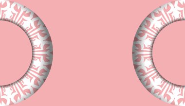 Logo veya metin tasarımı için klasik beyaz desenli pembe arkaplan