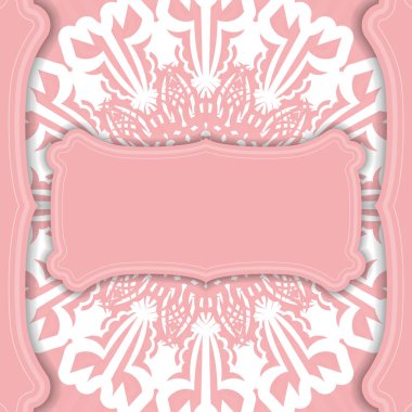 Logo veya metin tasarımı için Hint beyazı desenli pembe arkaplan