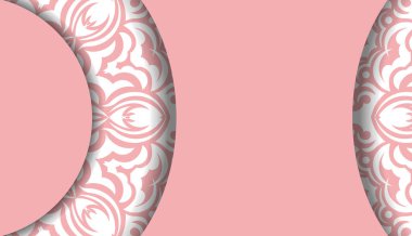 Klasik beyaz desenli ve metnin altına yerleştirilmiş pembe pankart şablonu