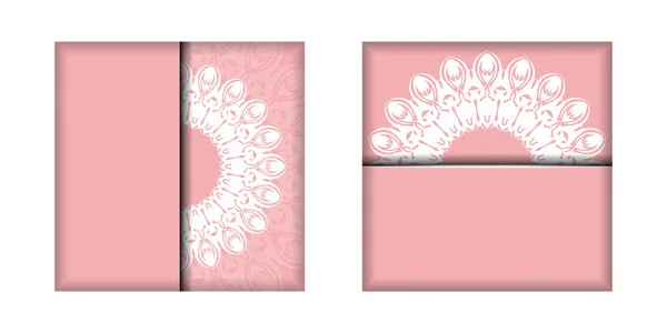 Modèle Brochure Couleur Rose Avec Motif Blanc Abstrait Pour Vos — Image vectorielle
