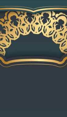 Logonuz için Yunan altın desenli yeşil gradyan şablonu ve boşluk