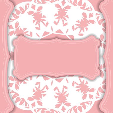 Tebrik kartı şablonu pembe ve markanız için beyaz desenli..