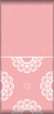 Markanız için klasik beyaz desenli pembe tebrik broşürü.