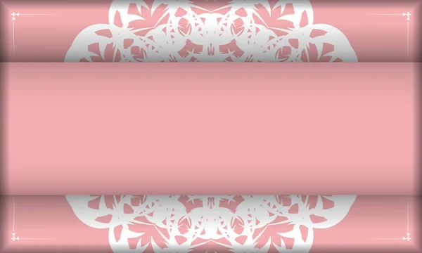 Rózsaszín Színű Banner Sablon Absztrakt Fehér Minta Design Alatt Logó — Stock Vector