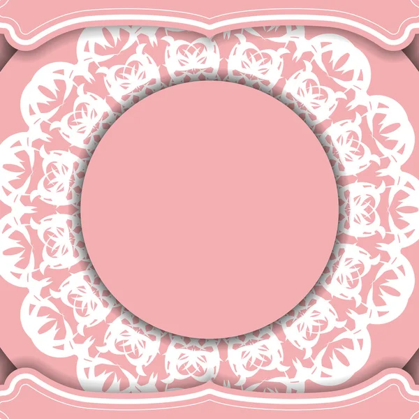 Banner Rosa Mit Abstrakten Weißen Mustern Für Die Gestaltung Unter — Stockvektor