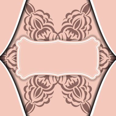 Markan için klasik desenli pembe kart.