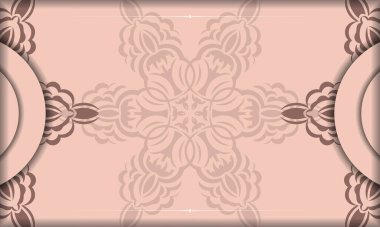 Tebrikler için klasik desenli pembe renkli broşür..