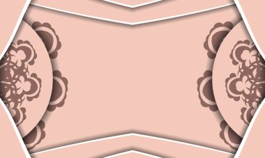 Tebrik etmek için Yunan desenli pembe broşür..