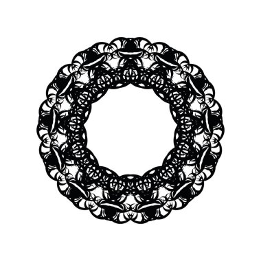 Henna, Mehndi, dövme, dekorasyon için Mandala şeklinde dairesel desen. Etnik oryantal tarzda Dekoratif süsleme.