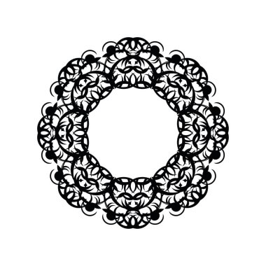 Henna, Mehndi, dövme, dekorasyon için Mandala şeklinde dairesel desen. Etnik oryantal tarzda Dekoratif süsleme.