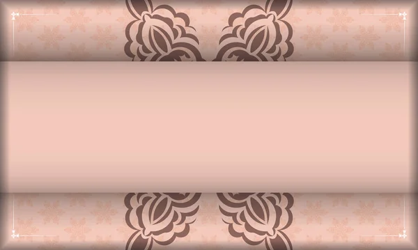 활자를 무늬의 분홍색 팜플렛 — 스톡 벡터
