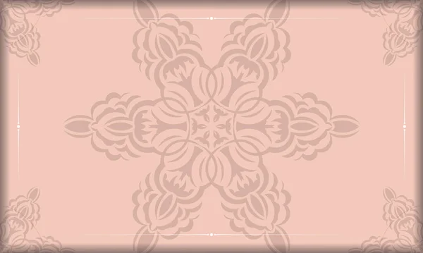 Pink Color Brochure Vintage Pattern Your Design — Stock Vector