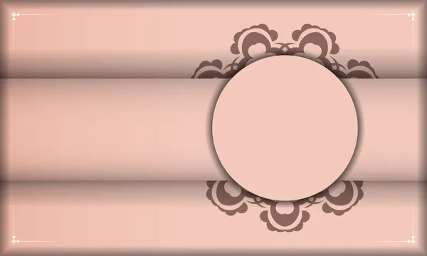 Broschyr Rosa Färg Med Ett Mandalamönster Förberett För Tryck — Stock vektor