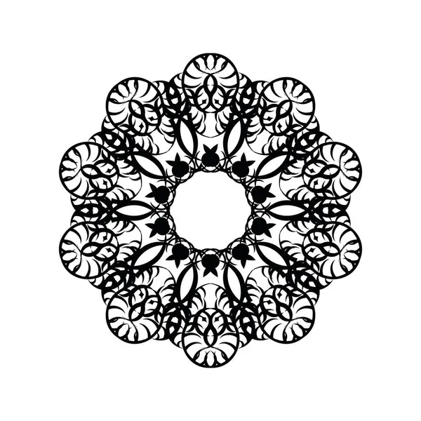 Patrón Circular Forma Mandala Para Henna Mehndi Tatuaje Decoración Adorno — Vector de stock