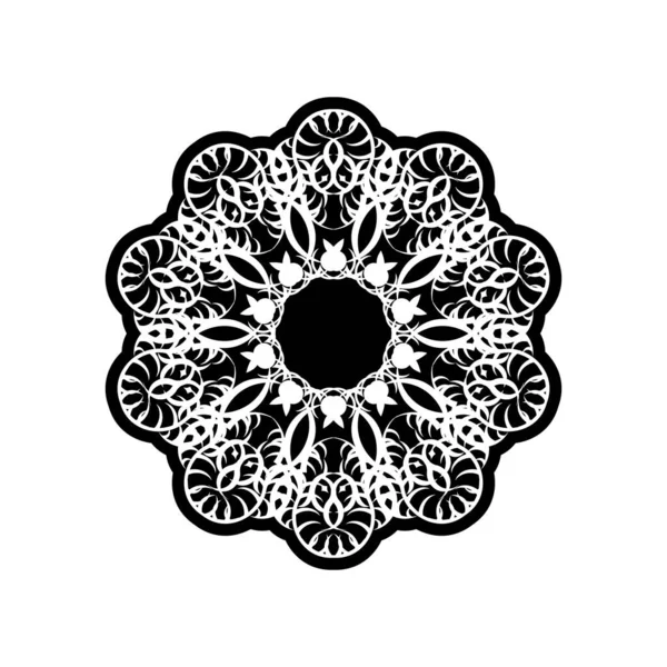 Patrón Circular Forma Mandala Para Henna Mehndi Tatuaje Decoración — Archivo Imágenes Vectoriales