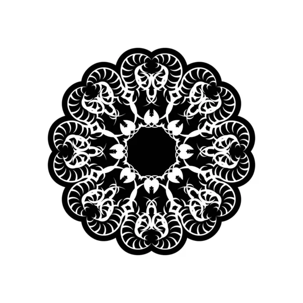 Patrón Circular Forma Mandala Para Henna Mehndi Tatuaje Decoración — Vector de stock