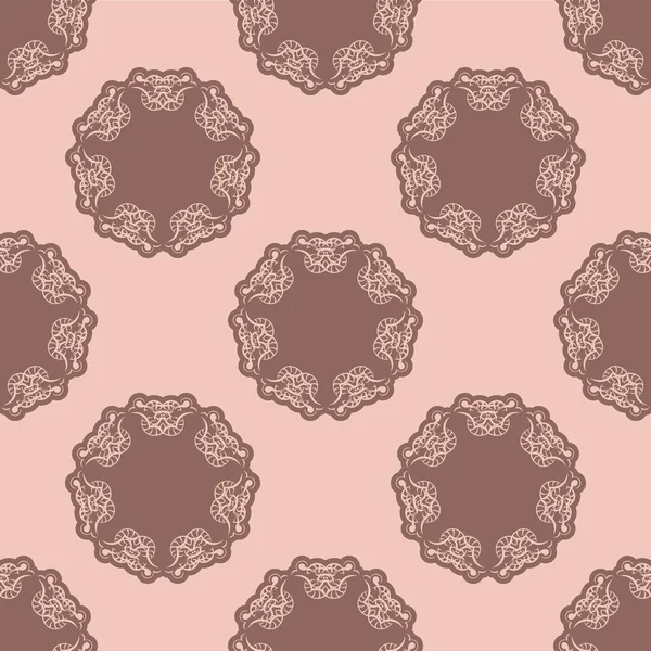 Бесшовный Розовый Узор Винтажным Орнаментом — стоковый вектор