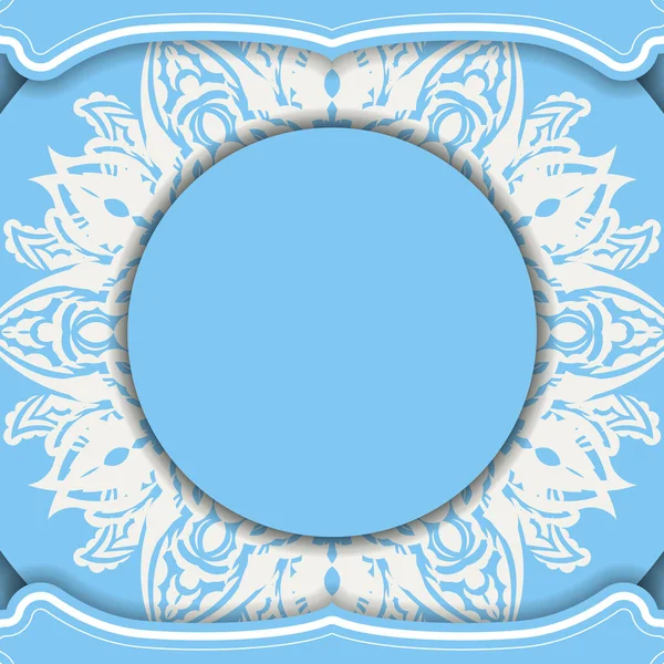 Modrá Barva Banner Vintage Bílým Vzorem Pro Design Pod Textem — Stockový vektor