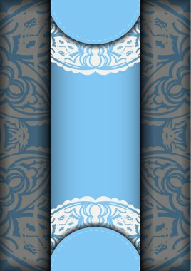 Bu broşür cyan renginde, antika beyaz desenli ve basılmaya hazır..