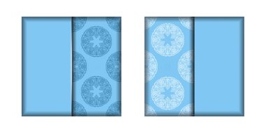 Bu broşür soyut beyaz desenli mavi ile basılmış..