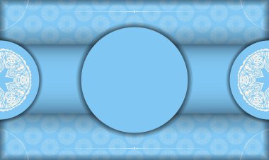 Logo tasarımı için lüks beyaz desenli mavi pankart