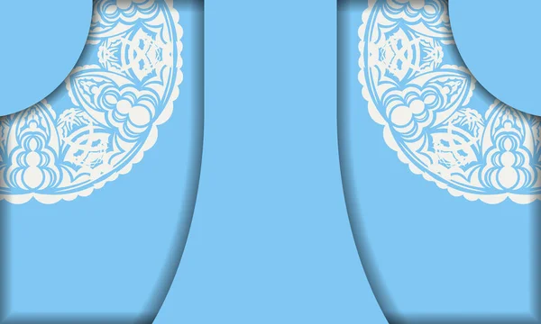 Синий Баннер Белым Цветом Оформления Логотипа — стоковый вектор