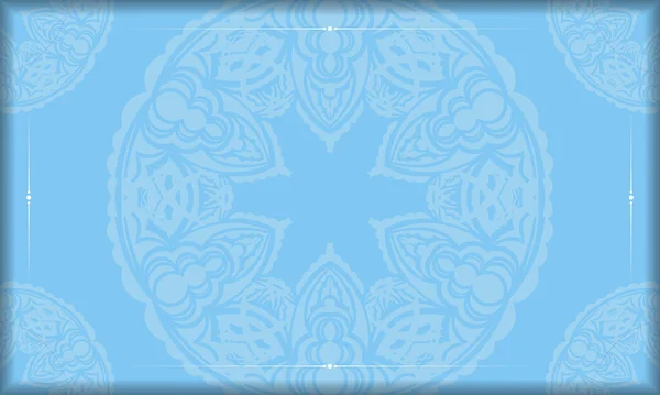 Банер Синего Цвета Абстрактным Белым Орнаментом Оформления Логотипа — стоковый вектор