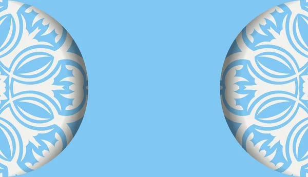 Blaues Banner Mit Luxuriösem Weißen Muster Für Die Gestaltung Unter — Stockvektor