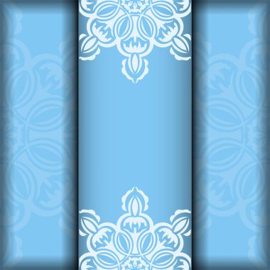 Markanız için lüks beyaz desenli mavi renkli el ilanı..