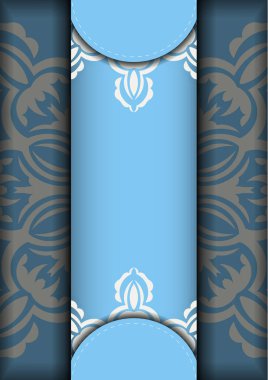 Markanız için klasik beyaz desenli mavi renkli broşür.