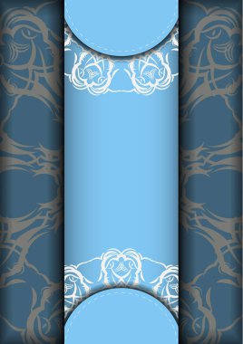 Açık mavi renkli tebrik kartı, tipografi için hazırlanmış beyaz desenli..