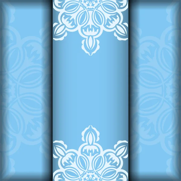 Flyer Couleur Bleue Avec Motif Blanc Luxueux Pour Votre Marque — Image vectorielle