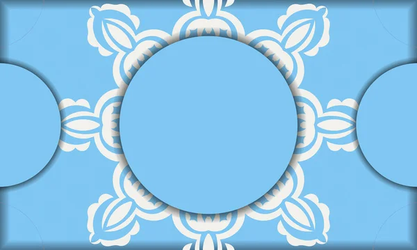 Синий Баннер Белым Узором Логотипа Текстового Дизайна — стоковый вектор
