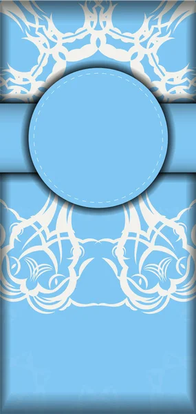 Karta Okolicznościowa Kolorze Niebieskim Luksusowym Białym Wzorem Gratulacje — Wektor stockowy