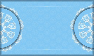 Metnin için beyaz desenli açık mavi arkaplan ve boşluk