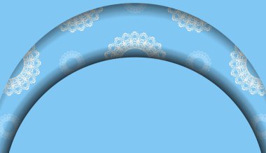 Metnin altında tasarım için lüks beyaz desenli mavi arkaplan