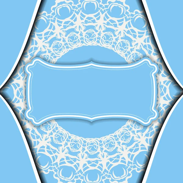 Blauer Hintergrund Mit Luxuriösen Weißen Ornamenten Für Die Gestaltung Unter — Stockvektor