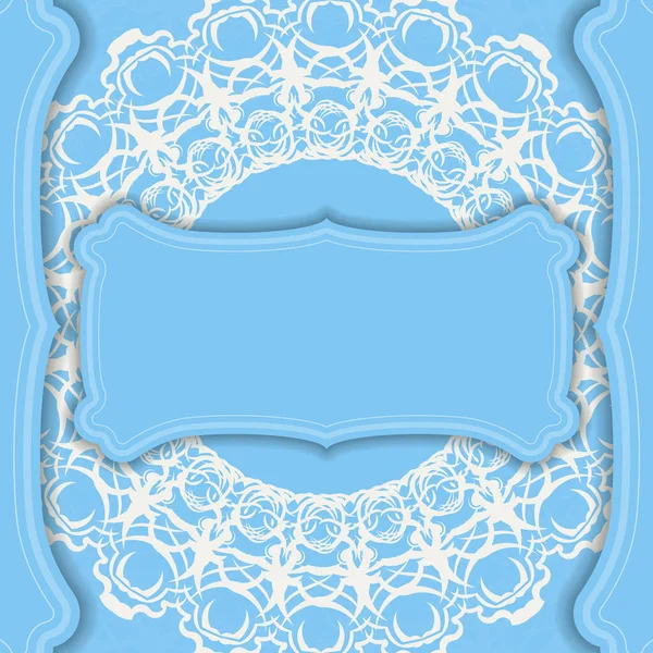 Синий Фон Винтажным Белым Цветом Оформления Ваш Текст — стоковый вектор